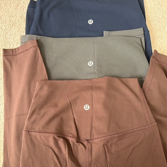 Lot of 3 Lululemon Align 25" ribbed  Leggings Size 4 - Picture 1 of 2